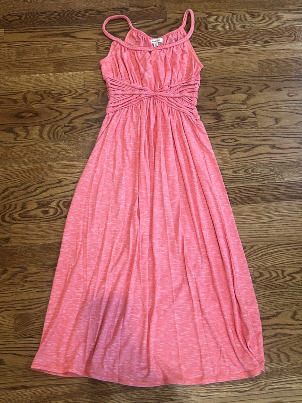 Max Studio Coral-Pink Braided Waist Maxi Dress